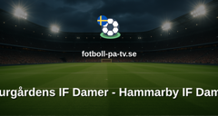 Damallsvenskan: Djurgårdens IF Damer - Hammarby IF Damer