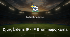 Allsvenskan: Djurgårdens IF - IF Brommapojkarna