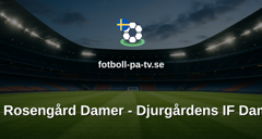 Damallsvenskan: FC Rosengård Damer - Djurgårdens IF Damer