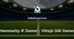 Damallsvenskan: Hammarby IF Damer - Vittsjö GIK Damer