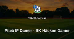Damallsvenskan: Piteå IF Damer - BK Häcken Damer
