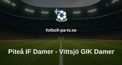 Damallsvenskan: Piteå IF Damer - Vittsjö GIK Damer