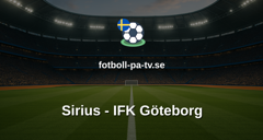 Allsvenskan: Sirius - IFK Göteborg