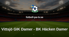 Damallsvenskan: Vittsjö GIK Damer - BK Häcken Damer