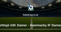 Damallsvenskan: Vittsjö GIK Damer - Hammarby IF Damer